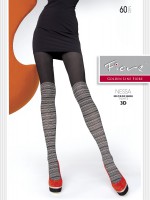 Fiore - Nessa Opaque Mock Over the Knee Tights with Winter Pattern - 60 Denier
