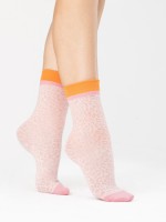 Fiore - Contrast top ankle socks with an animal print Fiore - Contrast top ankle socks with an animal print