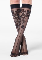 Oroblu - Delicate floral lace pattern knee highs with seam