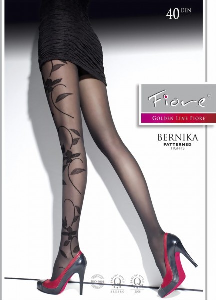 Fiore - Elegant floral pattern tights Bernika 40 DEN