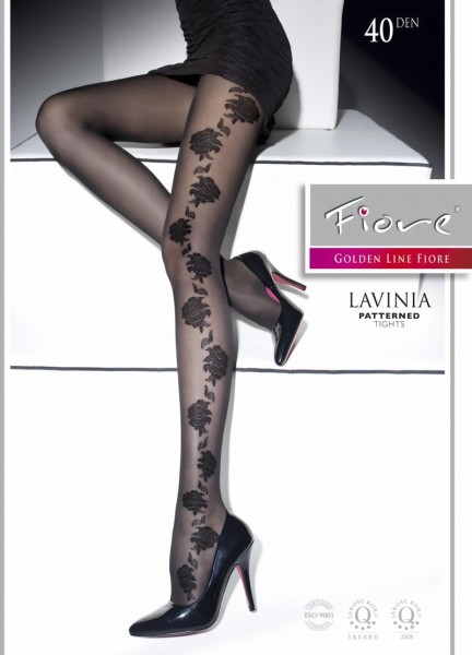 Fiore - Elegant flower pattern tights Lavinia 40 DEN