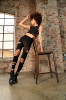 Trasparenze - Stylish "worn-out"-look leggings with fishnet details Trasparenze - Stylish "worn-out"-look leggings with fishnet details