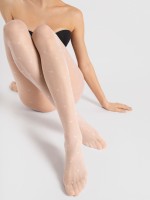 Fiore - 20 denier mock fishnet tights with heart pattern