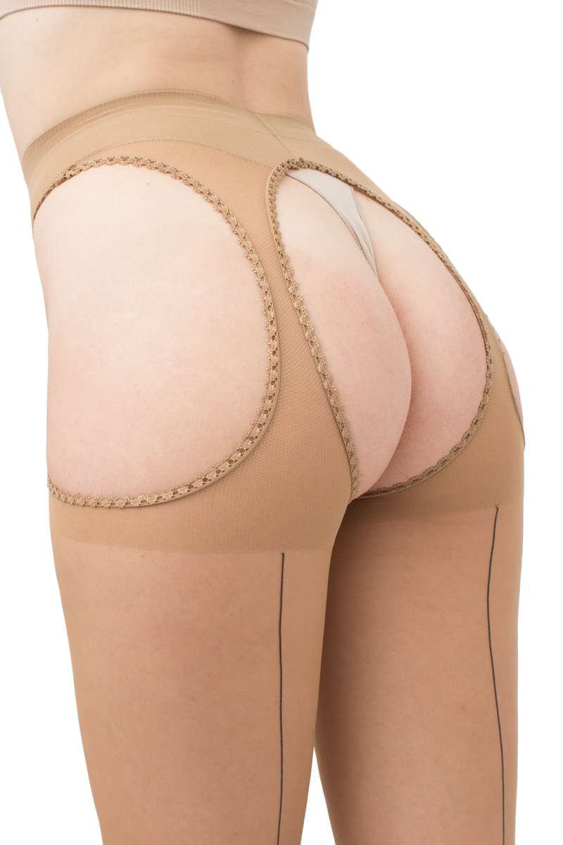 panty_loveの画像 GIULIA Strip Panty - 20 Denier Sensuous Suspender Tights with black back  seam