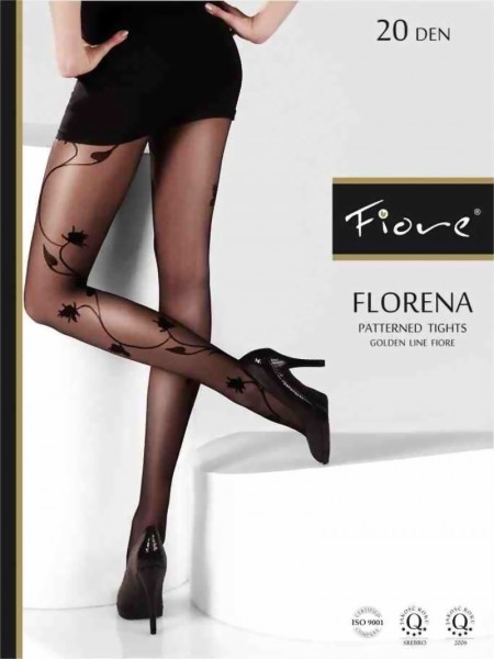 Fiore - Flower pattern tights Florena 20 DEN