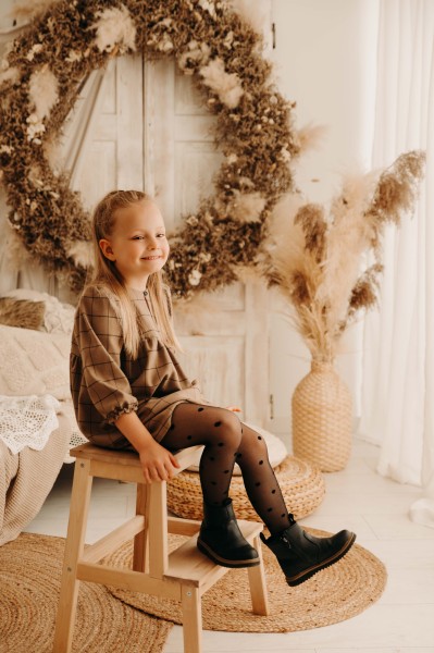 Fiore - Elegant sheer childrens tights with polka dot pattern