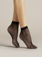 Fiore - Sheer ankle socks with delicate lurex stripes Fiore - Sheer ankle socks with delicate lurex stripes