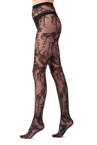 Pretty Polly Botanical Mesh Tights with floral design