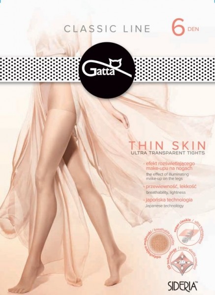 Gatta Thin Skin - 6 denier ultra-transparent tights with make up effect