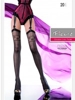 Fiore - Striped stockings with floral pattern 20 denier Fiore - Striped stockings with floral pattern 20 denier