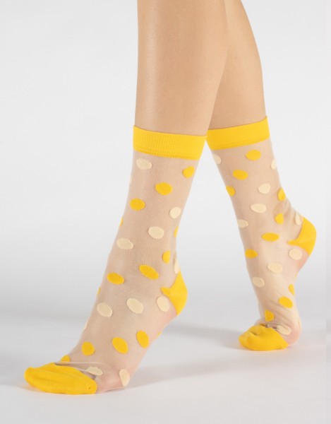 Cette - Sheer nylon socks with a spot pattern