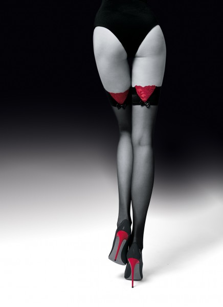 Knittex Guilty - Sheer hold ups with sophisticated lace top