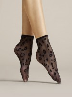 Fiore - 8 denier animal print ankle socks Fiore - 8 denier animal print ankle socks