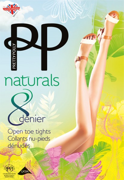 Pretty Polly - Naturals open toe tights 8 denier