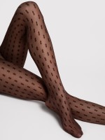Fiore - 20 denier mock fishnet tights with spot pattern