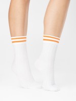 Preview: Fiore - 80 denier cable pattern ankle socks with comfortable top with stripes in contrast colour Preview: Fiore - 80 denier cable pattern ankle socks with comfortable top with stripes in contrast colour