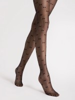 Fiore - Charming 20 Denier Mock Fishnet Tights with Bow Design