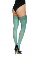Annes - Opaque hold ups with beautiful floral patterned lace top Annes - Opaque hold ups with beautiful floral patterned lace top