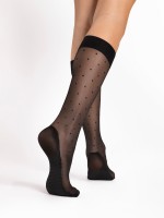 Fiore - Polka Dot Knee Highs with Foot-Massage Effect