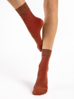 Fiore - 60 denier opaque socks with golden glittering metallic yarn