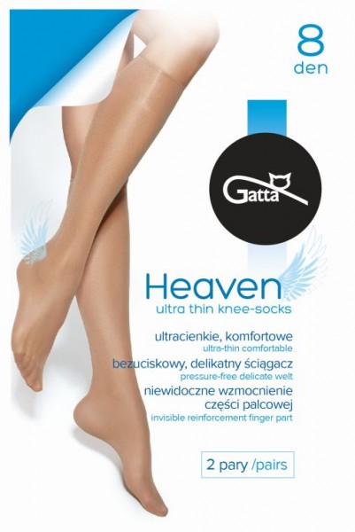 Gatta - 8 denier ultra thin summer knee highs with sheer comfort top - 2 pairs